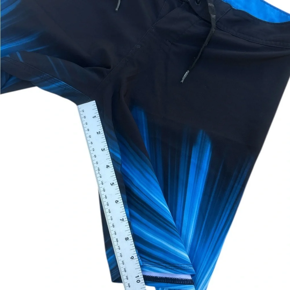 Boys Micros Black and Blue Burst Swim Shorts